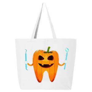 Funny Dental Halloween Tooth Pumpkin Dentist Halloween Gift 25L Jumbo Tote