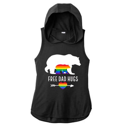 Free Dad Hugs Proud Lgbt Dad Gay Lesbian Dad Proud Lgbt Dad Gift Ladies PosiCharge Tri-Blend Wicking Draft Hoodie Tank