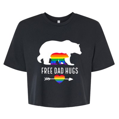 Free Dad Hugs Proud Lgbt Dad Gay Lesbian Dad Proud Lgbt Dad Gift Bella+Canvas Jersey Crop Tee