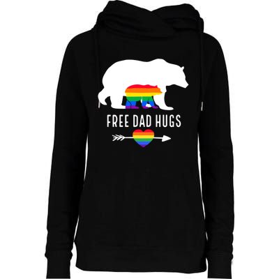 Free Dad Hugs Proud Lgbt Dad Gay Lesbian Dad Proud Lgbt Dad Gift Womens Funnel Neck Pullover Hood