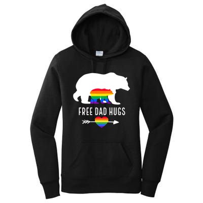 Free Dad Hugs Proud Lgbt Dad Gay Lesbian Dad Proud Lgbt Dad Gift Women's Pullover Hoodie