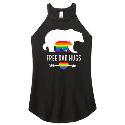 Free Dad Hugs Proud Lgbt Dad Gay Lesbian Dad Proud Lgbt Dad Gift Women’s Perfect Tri Rocker Tank