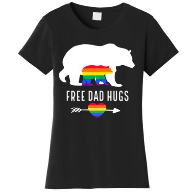 Free Dad Hugs Proud Lgbt Dad Gay Lesbian Dad Proud Lgbt Dad Gift Women's T-Shirt