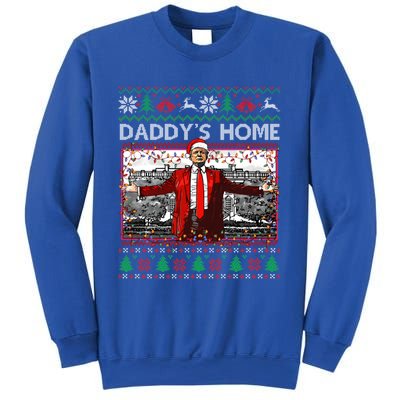 Funny DaddyS Home Trump Ugly Christmas Xmas Pajama Gift Sweatshirt