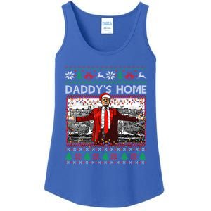 Funny DaddyS Home Trump Ugly Christmas Xmas Pajama Gift Ladies Essential Tank