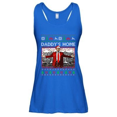 Funny DaddyS Home Trump Ugly Christmas Xmas Pajama Gift Ladies Essential Flowy Tank