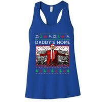 Funny DaddyS Home Trump Ugly Christmas Xmas Pajama Gift Women's Racerback Tank