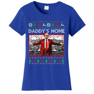 Funny DaddyS Home Trump Ugly Christmas Xmas Pajama Gift Women's T-Shirt