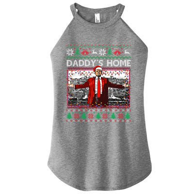 Funny DaddyS Home Trump Ugly Christmas Xmas Pajama Gift Women's Perfect Tri Rocker Tank