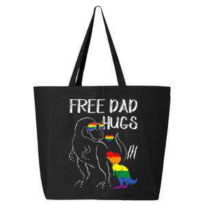 Free Dad Hugs LGBT Pride Dad Dinosaur Rex Proud Ally 25L Jumbo Tote