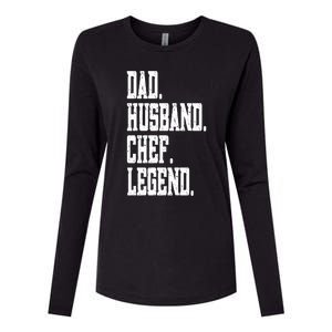 Funny Dad Husband Chef Legend Funny Gift Womens Cotton Relaxed Long Sleeve T-Shirt