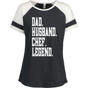 Funny Dad Husband Chef Legend Funny Gift Enza Ladies Jersey Colorblock Tee