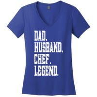 Funny Dad Husband Chef Legend Funny Gift Women's V-Neck T-Shirt