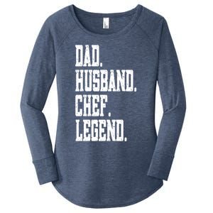 Funny Dad Husband Chef Legend Funny Gift Women's Perfect Tri Tunic Long Sleeve Shirt