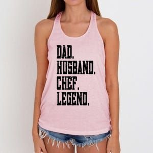 Funny Dad Husband Chef Legend Funny Gift Women's Knotted Racerback Tank