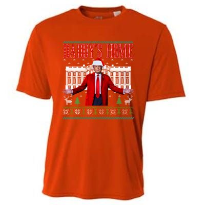 Funny DaddyS Home Trump Ugly Christmas Xmas Pajamas Gift Cooling Performance Crew T-Shirt