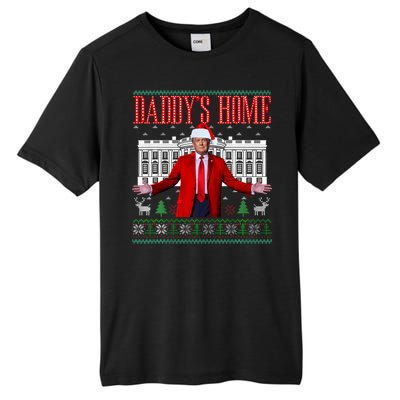 Funny DaddyS Home Trump Ugly Christmas Xmas Pajamas Gift Tall Fusion ChromaSoft Performance T-Shirt