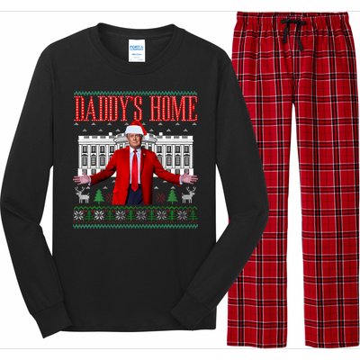 Funny DaddyS Home Trump Ugly Christmas Xmas Pajamas Gift Long Sleeve Pajama Set