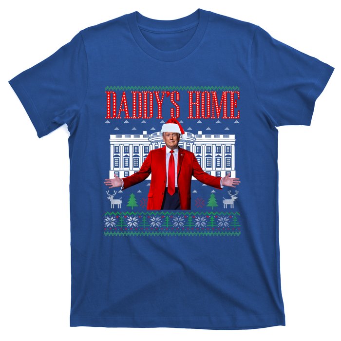 Funny DaddyS Home Trump Ugly Christmas Xmas Pajamas Gift T-Shirt