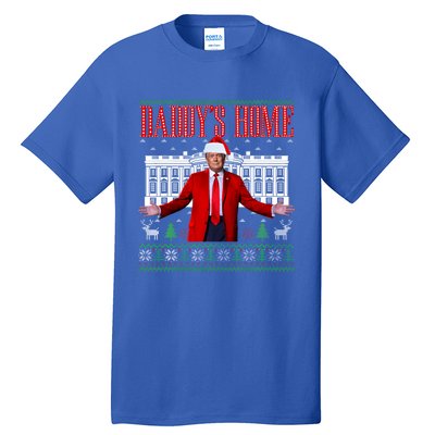 Funny DaddyS Home Trump Ugly Christmas Xmas Pajamas Gift Tall T-Shirt