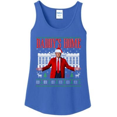 Funny DaddyS Home Trump Ugly Christmas Xmas Pajamas Gift Ladies Essential Tank