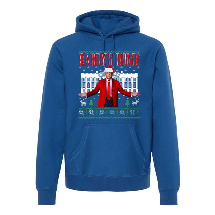 Funny DaddyS Home Trump Ugly Christmas Xmas Pajamas Gift Premium Hoodie