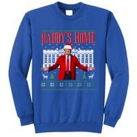 Funny DaddyS Home Trump Ugly Christmas Xmas Pajamas Gift Tall Sweatshirt