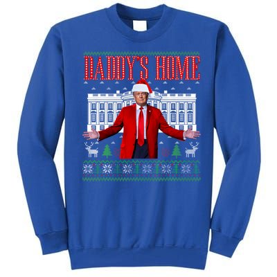 Funny DaddyS Home Trump Ugly Christmas Xmas Pajamas Gift Tall Sweatshirt