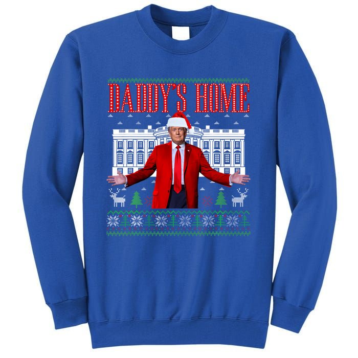 Funny DaddyS Home Trump Ugly Christmas Xmas Pajamas Gift Tall Sweatshirt