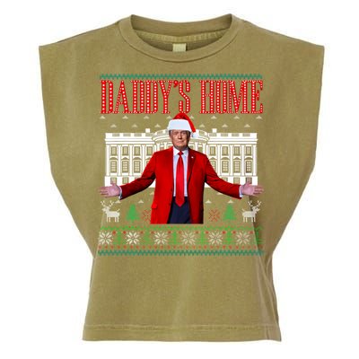 Funny DaddyS Home Trump Ugly Christmas Xmas Pajamas Gift Garment-Dyed Women's Muscle Tee