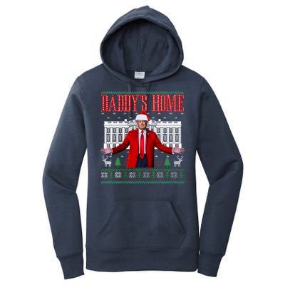 Funny DaddyS Home Trump Ugly Christmas Xmas Pajamas Gift Women's Pullover Hoodie