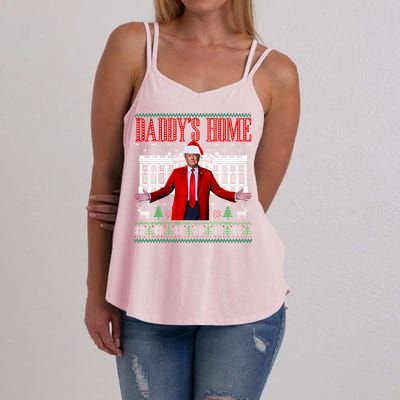 Funny DaddyS Home Trump Ugly Christmas Xmas Pajamas Gift Women's Strappy Tank