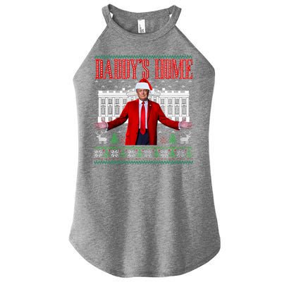 Funny DaddyS Home Trump Ugly Christmas Xmas Pajamas Gift Women's Perfect Tri Rocker Tank