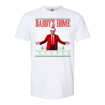 Funny DaddyS Home Trump Ugly Christmas Xmas Pajamas Gift Softstyle CVC T-Shirt