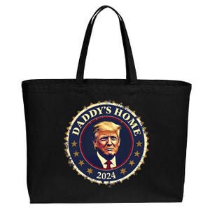 Funny DaddyS Home 2024 Trump We Won Took America Is Back Cotton Canvas Jumbo Tote