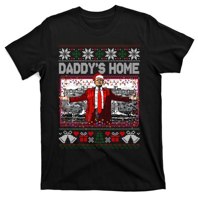 Funny DaddyS Home Trump Ugly Christmas Sweater Xmas Pajamas Sweatshirt T-Shirt