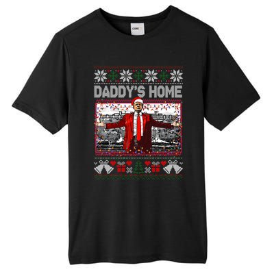 Funny DaddyS Home Trump Ugly Christmas Sweater Xmas Pajamas Sweatshirt Tall Fusion ChromaSoft Performance T-Shirt