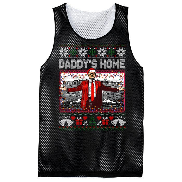 Funny DaddyS Home Trump Ugly Christmas Sweater Xmas Pajamas Sweatshirt Mesh Reversible Basketball Jersey Tank