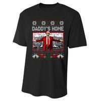 Funny DaddyS Home Trump Ugly Christmas Sweater Xmas Pajamas Sweatshirt Performance Sprint T-Shirt