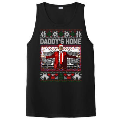 Funny DaddyS Home Trump Ugly Christmas Sweater Xmas Pajamas Sweatshirt PosiCharge Competitor Tank