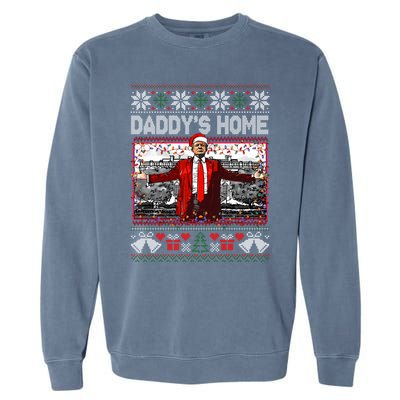 Funny DaddyS Home Trump Ugly Christmas Sweater Xmas Pajamas Sweatshirt Garment-Dyed Sweatshirt