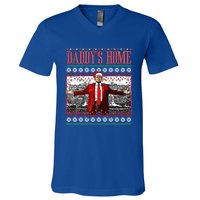 Funny DaddyS Home Trump Ugly Christmas Xmas Pajamas Cute Gift V-Neck T-Shirt