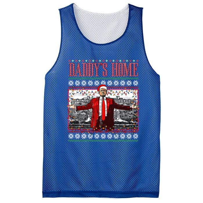 Funny DaddyS Home Trump Ugly Christmas Xmas Pajamas Cute Gift Mesh Reversible Basketball Jersey Tank