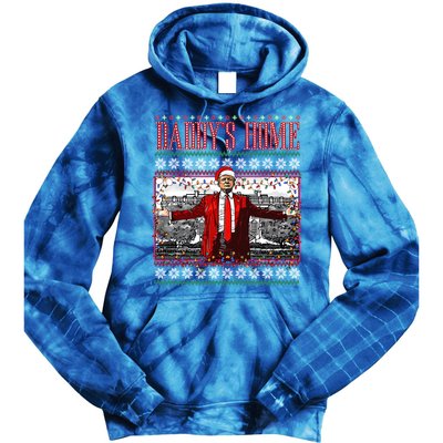 Funny DaddyS Home Trump Ugly Christmas Xmas Pajamas Cute Gift Tie Dye Hoodie