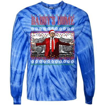 Funny DaddyS Home Trump Ugly Christmas Xmas Pajamas Cute Gift Tie-Dye Long Sleeve Shirt