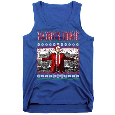 Funny DaddyS Home Trump Ugly Christmas Xmas Pajamas Cute Gift Tank Top