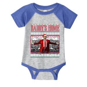 Funny DaddyS Home Trump Ugly Christmas Xmas Pajamas Cute Gift Infant Baby Jersey Bodysuit