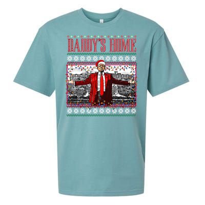 Funny DaddyS Home Trump Ugly Christmas Xmas Pajamas Cute Gift Sueded Cloud Jersey T-Shirt