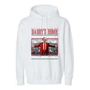 Funny DaddyS Home Trump Ugly Christmas Xmas Pajamas Cute Gift Garment-Dyed Fleece Hoodie