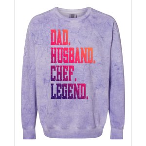 Funny Dad Husband Chef Legend Gift Colorblast Crewneck Sweatshirt